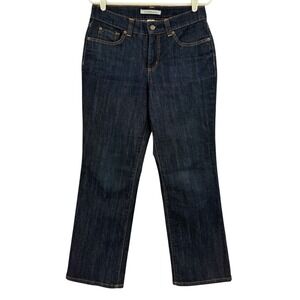 Croft & Barrow Women's Stretch Denim Jeans Size 8S Navy Blue Straight Leg